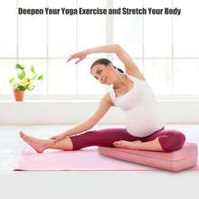 Yoga Bolster Pillow With Washable Cover And Carry Handle - Pink - View 6