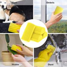 1 件裝潮濕清潔除塵海綿,魔術清潔海綿底板清潔工具,底板、通風口、鏡子、吊扇和蜘蛛網除塵器,無灰塵飛揚和傳播 - 黃色 - 查看 5