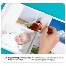 1 件蓝色烫印相册带塑料页，复古 4d 大 6 英寸，100 张，适用于婴儿和儿童照相馆婴儿洗礼复活节礼物，适合女孩/男孩 - 藍色 - 查看 5