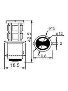 Focos LED 1157 1034 BAY15D  13 LED smd 5050 luz de freno luces traseras para coche moto par - Blanco - Ver 4