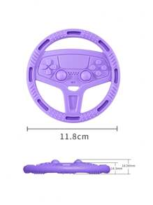 1pc Baby Steering Wheel Shaped Silicone Teethers, Chewable Toy And Teething Aid - Purple - View 11