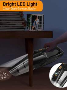 手持式吸塵器,6000pa充電式輕便便攜式迷你手持吸塵器,強力氣旋吸力,適用於濕乾車內寵物毛髮家用（黑色） - 黑色 - 查看 2