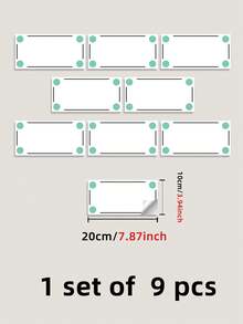 9pcs/Set Mint Green Line Stripe Textured Tile Sticker, Pvc Glossy Wall Decor Decal With No Glue, Perfect For Kitchen And Bathroom Backsplash, Waterproof Peel And Stick Wall Mural Decal, Removable Diy Home Decor Stickers - Mint Green - View 8