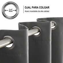 1 pieza Panel de cortina de ventana opaca, Cortina Black Out Opaca con Aros Ojales para Dormitorio Sala Moderno 2 Paneles 1.32 x 2.13 mts, Cortinas Térmicas Aislantes Frio y Calor Moderna Decoración Ventanas para Dormotorio Habitacion Sala Salon Hotel Terraza Cortinas - Azul (132x213cm) - Ver 7