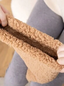 1 双女士暖腿套，睡觉时防寒，适合脚或腿冷的老年人，超厚保暖内衬，冬季保暖 - 棕色 - 查看 3
