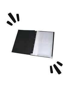 Pasta Catálogo Preta Com 50 Envelopes Plásticos ACP - Preto - Visão 3