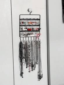 1個珠寶鉤,多功能花邊圖案耳環和項鍊掛鉤 - 黑色 - 查看 4