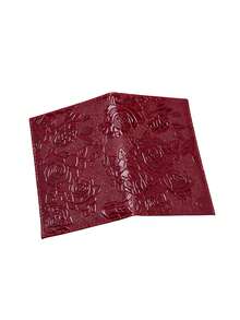 1入組帶牡丹設計的旅行護照套,pu皮革護照套,適用於男女的票證套,跨國旅行必備品 - 彩色 - 查看 2