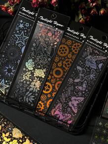 1個夢幻全息3d銀色熱壓材料貼紙,適用於diy手帳,防水寵物材料 - 彩色 - 查看 6