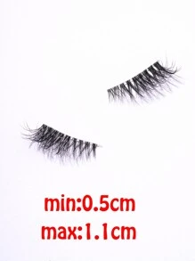 10對自然交叉外角貓眼款式加厚假睫毛，帶黑色線條延伸，適用於日常和約會彩妝必備，0.5-1.1cm長 - 眼尾拉長款 - 查看 6