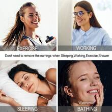 15 对小号平背耳钉，适合男女，18K 镀金防过敏手术不锈钢耳环套装，微型螺丝背软骨耳环