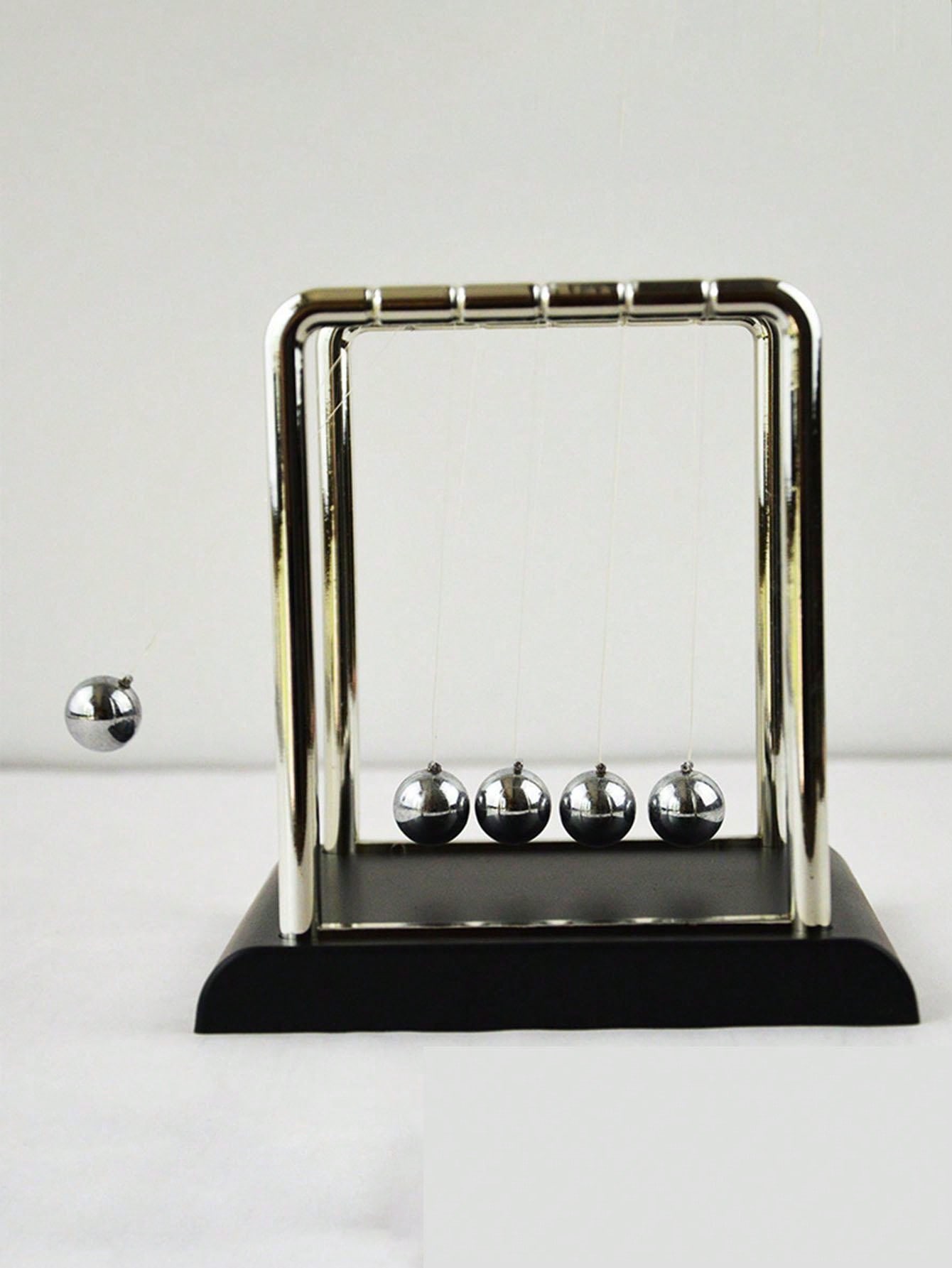 Newton'S Cradle Balancing Ball Physics Science Desk Toy, Classic Black