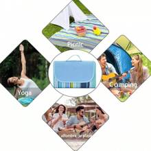 Tapete De Picnic Impermeable, Tapete Para Acampar o lleva a la Playa Manta Colchoneta - Verde - Ver 4