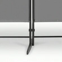 FCH 6FT 4-Fold Top With Shape 130g Polyester Cloth Plastic Feet Carbon Steel Frame Foldable Screen Black/Gray - Grey - View 10