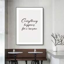 1pc Modern Inspirational Monochrome English Alphabet Canvas Wall Art For Dining Room, Living Room, Etc. - C Frameless - View 1