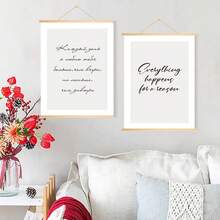 1pc Modern Inspirational Monochrome English Alphabet Canvas Wall Art For Dining Room, Living Room, Etc. - C Frameless - View 7