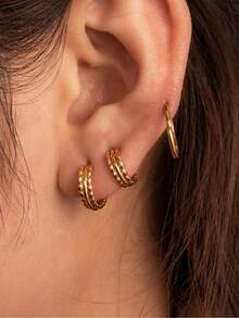 1個極簡歐美風不鏽鋼素面戒指