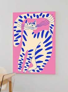 1 件,貓派對海報獅子貓牆藝術白色蘭花條紋貓印刷圖像海報家居裝飾畫適合客廳、臥室、辦公室牆壁裝飾禮物送給物體或朋友牆壁藝術繪畫印刷品木框帆布牆壁藝術 - 粉色 - 查看 4