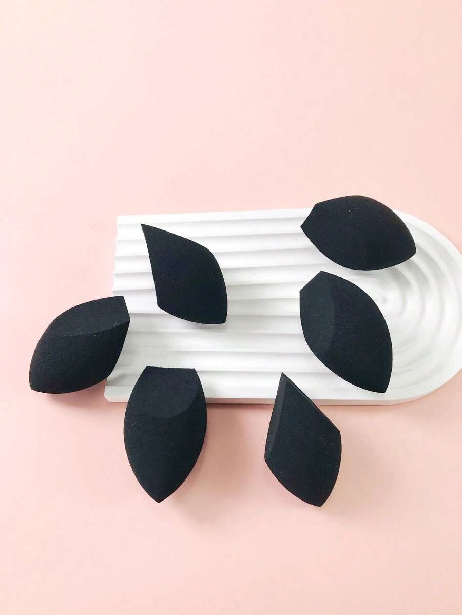 6 Pcs Black Rocket Shape Latex Free Beauty Makeup Sponge - Black - View 1