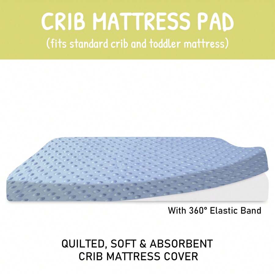 1pc Blue Dotted Plush Baby Changing Pad Cover Fits Most Standard