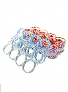 1個節省空間的掛衣架,配有28個彩色紙管衣架,非常適合圍巾、領帶和絲巾的收納和家居整理(隨機彩虹顏色) - 彩色 - 查看 6