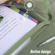 A4 Document Organizer Bag, Transparent Hand Carry Bag With Multiple Compartments For Primary School, Middle School, High School Students, To Sort And Store Study Materials, Textbooks, Worksheets, And Test Papers - Brown - View 7