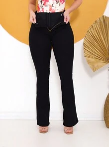 Women Pants - 黑色 - 查看 3