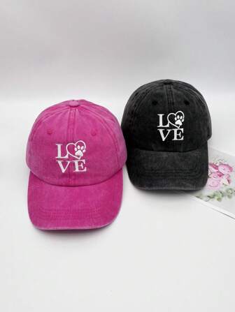 心型字母刺繡水洗帽套裝