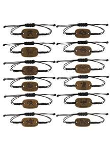 1 件/包 手工編織合金星座系列手鍊,適合男女日常佩戴 - 銅色 - 查看 1