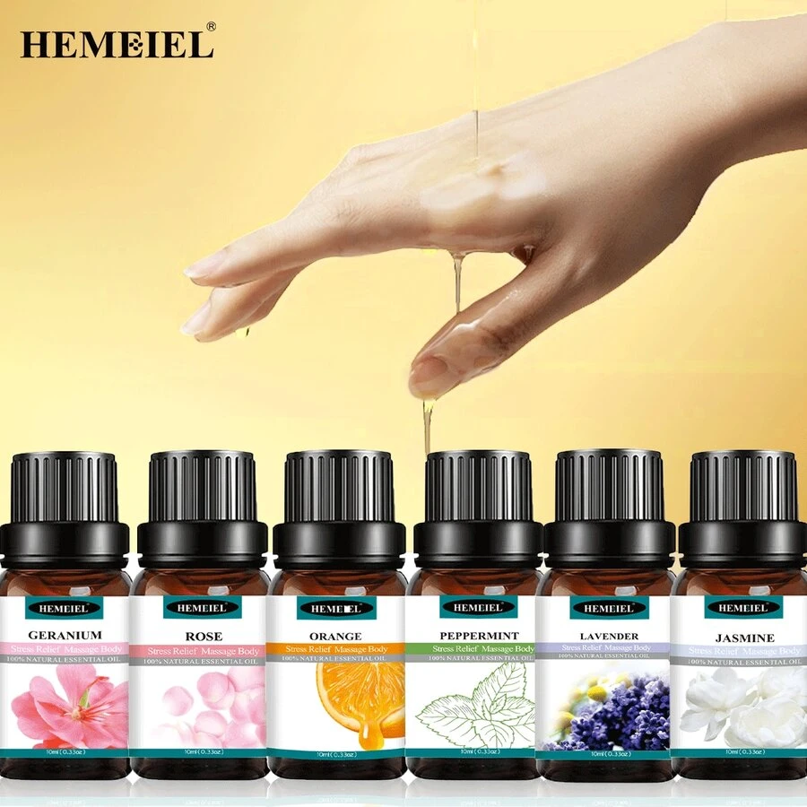 HEMEIEL 6入組自然香味精油,適用於指尖護理、皮膚、頭髮、指甲護理,保濕柔軟,天然水分屏障 - 白色 - 查看 1
