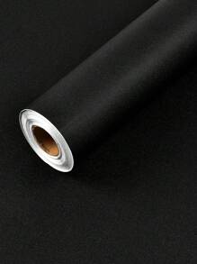1 捲全新純色自黏乙烯基壁紙客廳衣櫃家具貼紙 Pvc 防水莫蘭迪彩色接觸紙 - 黑色 - 查看 4