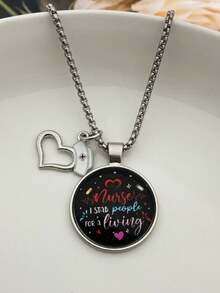 1 Pieza Día De La Enfermera Piedra Preciosa En Un Colgante De Collar, Regalo Creativo Para El Festival, El Mejor Regalo Para Amigos, Colegas, Familiares Y Enfermeras - Multicolor - Ver 1