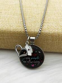 1 Pieza Día De La Enfermera Piedra Preciosa En Un Colgante De Collar, Regalo Creativo Para El Festival, El Mejor Regalo Para Amigos, Colegas, Familiares Y Enfermeras - Multicolor - Ver 4