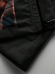 Alpha Camp 男士休閒夾克，春秋可拆卸連帽，戶外運動多口袋夾克 - 黑色 - 查看 7