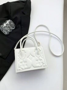 時尚優雅的女士手提包,斜跨手提包 - 白色 - 查看 5