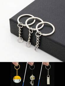 10pcs Alloy Key Chain Diy Key Chain Accessories Key Ring Hanging Single Circle Handmade Pendant Hanging Chain With Open Ring - Key Chain - View 1