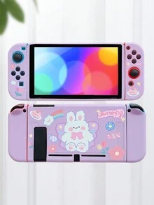 海贼王卡通个性化图案保护套 NS游戏机手柄配件 防摔TPU软壳 紫色外壳 兼容Switch - 彩色 - 查看 3