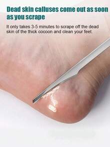 2 件装不锈钢修脚刮刀老茧刀、修脚刷工具、脚锉死皮去除工具 - 銀色 - 查看 2