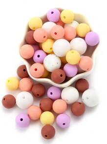 1 套矽膠珠散珠 Diy 珠寶製作彩色配件