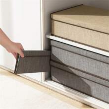 1入組加厚可清洗內衣收納盒,抽屜式折疊收納盒帶蓋,布質儲物容器 - 灰色 - 查看 5