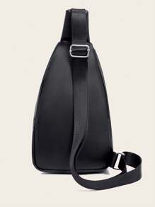 新款女式胸前斜挎袋，休閒皮革多口袋斜挎郵差肩袋，復古腰包適用於戶外旅行通勤防水日常使用小包，寬帶可調節 - 黑色 - 查看 5