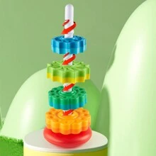 1 套婴儿彩虹色分类堆叠杯玩具，多件式可拆卸教育游戏，适合婴幼儿学习颜色和触觉感官活动 - 彩色 - 查看 7