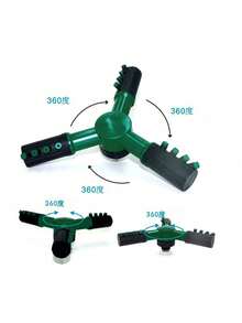 1入組花園澆水、花園灌溉、自動旋轉灑水器、草坪澆水、蔬菜澆水、三爪噴嘴 - 綠色 - 查看 6