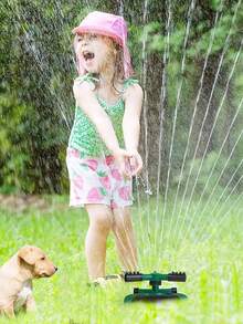 1入組花園澆水、花園灌溉、自動旋轉灑水器、草坪澆水、蔬菜澆水、三爪噴嘴 - 綠色 - 查看 1