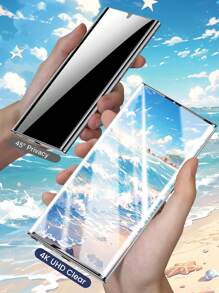 二合一套装：1 件防窥钢化玻璃屏幕保护膜 + 1 件高清相机镜头保护膜。保护隐私、防摔、防刮，兼容 Galaxy S21/S22/S23/S24 Ultra/S24 FE - 黑色 - 查看 8