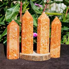 1入110克天然太陽石水晶尖塔方尖棒,6面形狀,適用於冥想靈氣飾品,家居裝飾,礦物樣本水晶療癒皇冠脈輪紅寶石寶石禮物,適用於獅子座和天秤座 - 110g - 查看 14