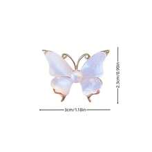 1入組女士假珍珠蝴蝶胸針，夾克和襯衫配飾 - 白色 - 查看 2