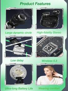 GENAI Wireless In-Ear Earphones With Ergonomic Design For Pressure-Free Comfortable Wearing, Equipped With 5.3 Chip For Minimal Delay, Enc Noise Reduction For Smart Calling, Up To 30 Hours Of Long Battery Life, Hifi 3d Surround Sound Quality With Powerful Bass, Touch Control For Easy And Quick Operation - Beige - View 9