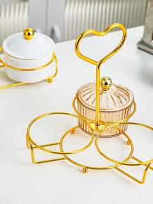 1set Round Transparent Heart-Shaped Candy Box For Festival, Home Use, Dried Fruit, Snack, Fruit Platter For Living Room, Party, Wedding And Dining Table Decoration - White - View 8