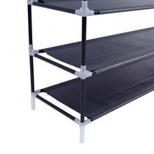 FCH Simple Assembly 10 Tiers Non-Woven Fabric Shoe Rack With Handle Black - Black - View 8